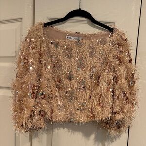 NWT Sequin Zara top